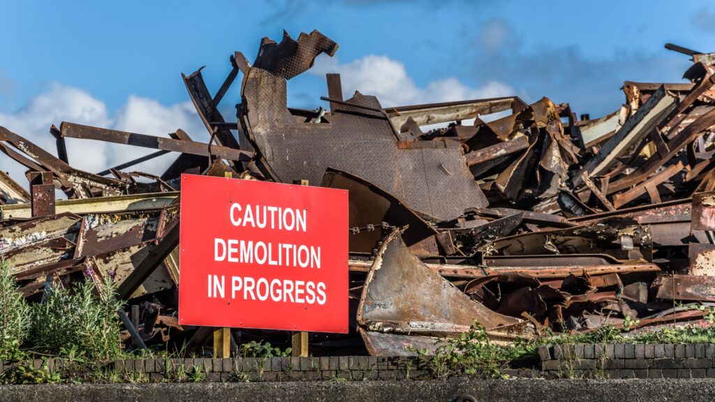 Caution demolition in progess